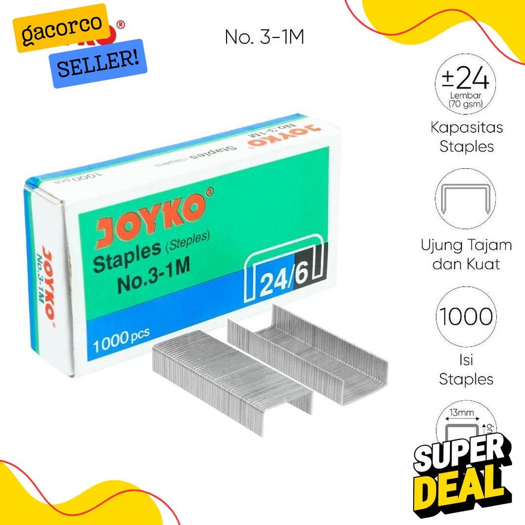 

Joyko Staples No.3 Isi Stepler Besar Hekter Joyko No.3-1M [20Pcs] Diskon Setengah Harga