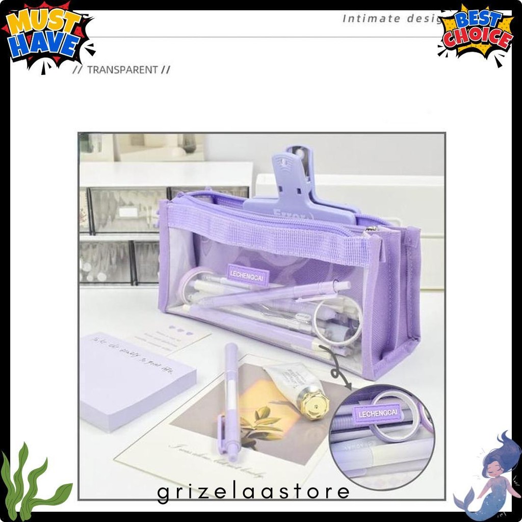 

[Miloli] Kotak Pensil Lechengcai Tempat Pena Kosmetik Kapasitas Besar Pvc Transparant Stationery - F0209 Flash Sale! Diskon Hingga 70%