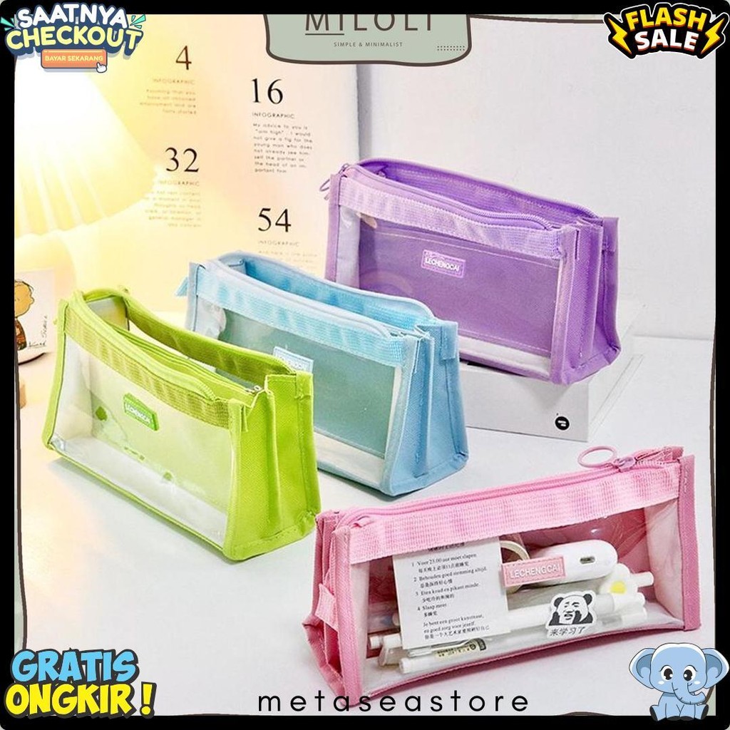 

[Miloli] Kotak Pensil Lechengcai Tempat Pena Kosmetik Kapasitas Besar Pvc Transparant Stationery - F0209 Terlaris! Produk Ini Banyak Dicari