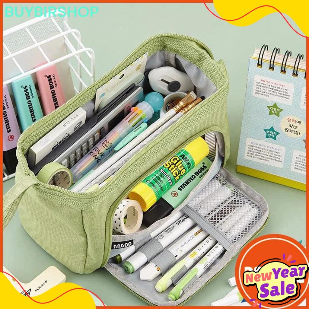 

[Cod] Angoo Super Large Capacity Pencil Case Kawaii Korean Pencil Cases Aesthetic Stationery Office Desk Storage Bag For Girls School Supplies Terlengkap Dan Termurah
