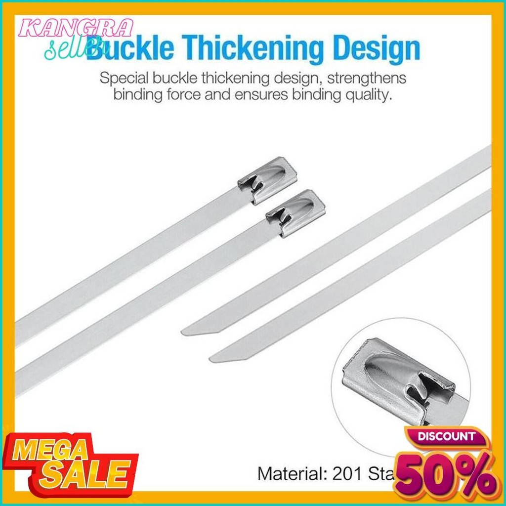 

50Pcs 15/20/30Cm Kabel Ties Stainless Steel Cable Ties Kabel Tis Steel 304 Flash Sale! Diskon Hingga 70%