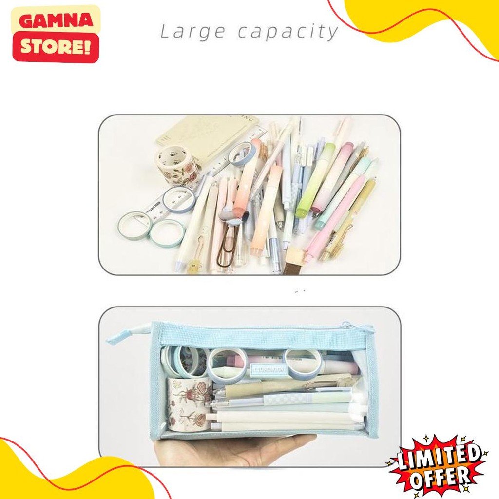 

[Miloli] Kotak Pensil Lechengcai Tempat Pena Kosmetik Kapasitas Besar Pvc Transparant Stationery - F0209 Diskon