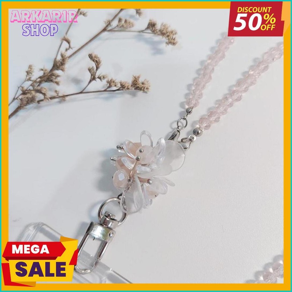 

[Lalaluna] Lanyard Crystal Beads Aesthetic | Gantungan Id Card Kantor - Bloom Terlaris! Produk Ini Banyak Dicari