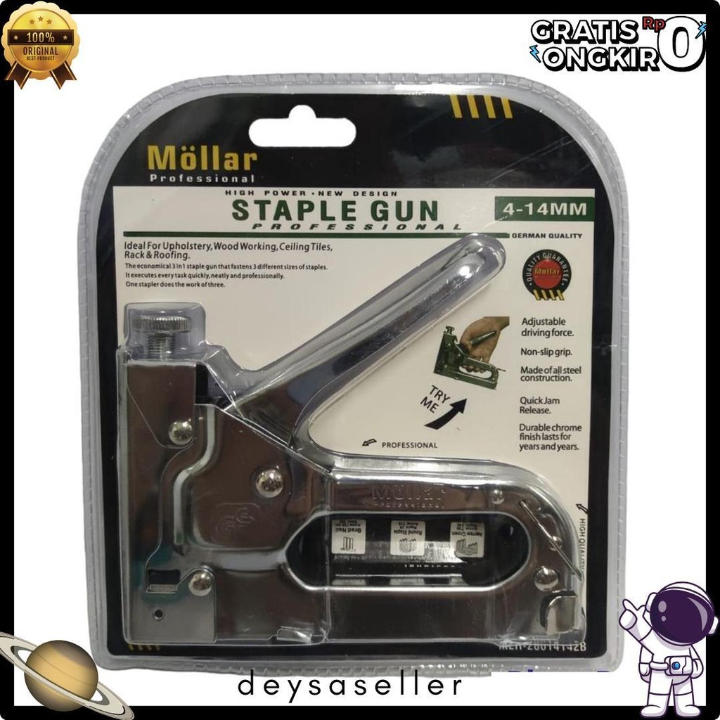 

Gun Tacker Alat Staples Dan Paku Tembak 3In1 / Staple Gun Mollar 4-14Mm / Stapler Tembak Manual Terlaris! Produk Ini Banyak Dicari
