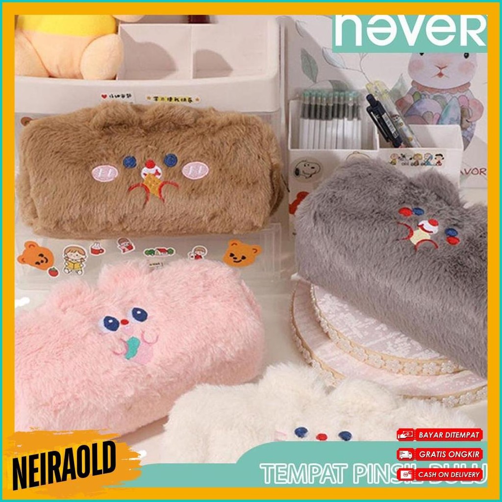 

Never Official- Tempat Pensil Bulu Soft Cute/ Tas Pensil Kosmetik/ Pouch Makeup Kecil Terlengkap Dan Termurah