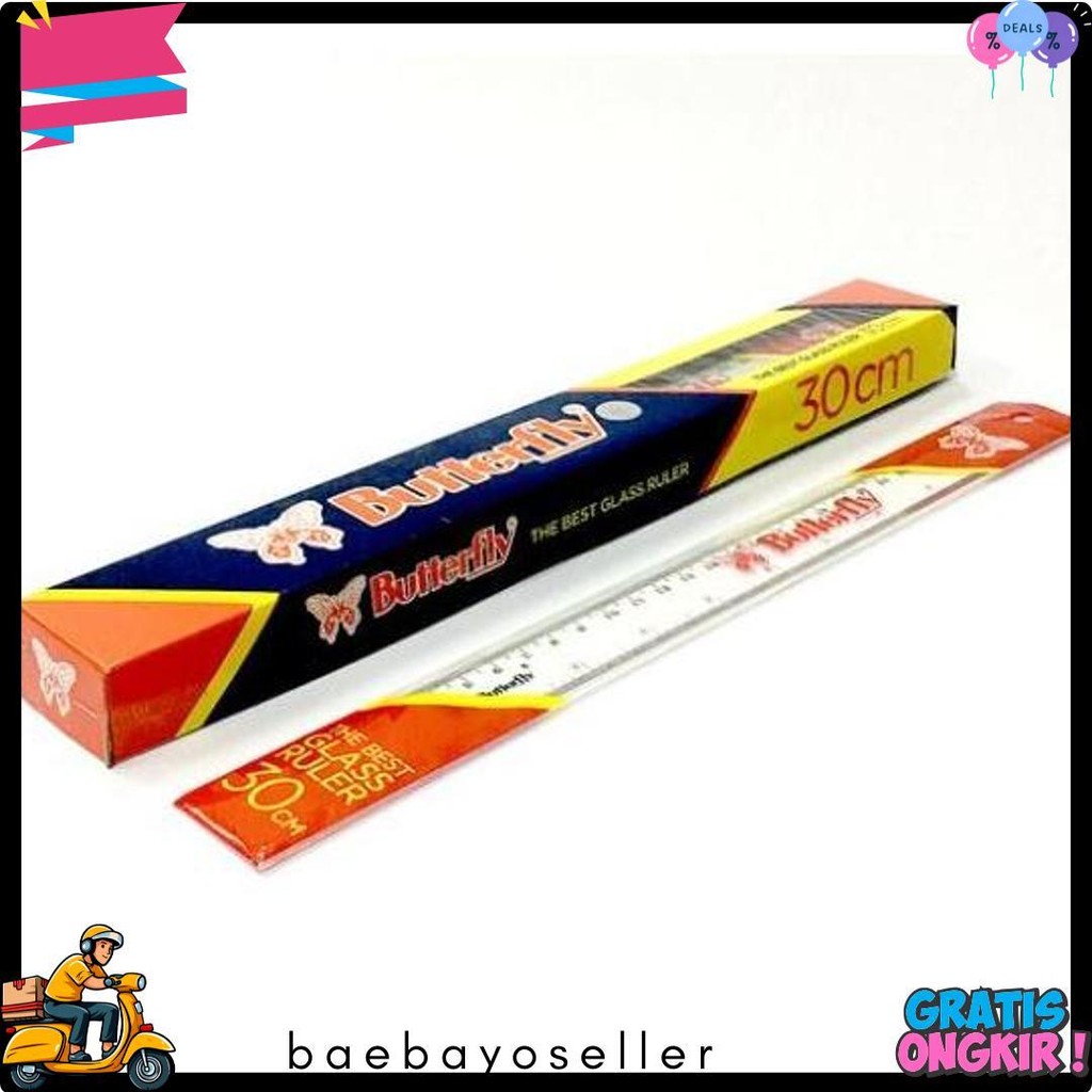 

Penggaris Butterfly 30Cm / Mistar Plastik Butterfly (12Pcs) Diskon