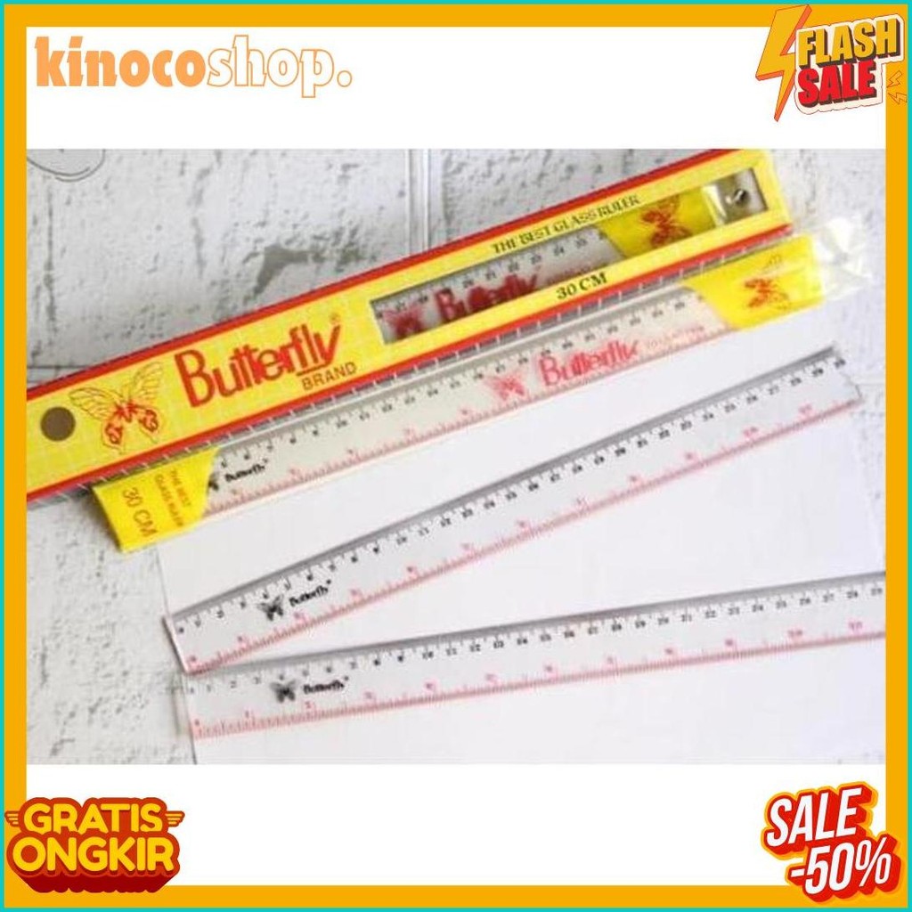 

Penggaris Butterfly 30Cm / Mistar Plastik Butterfly (12Pcs) Diskon Setengah Harga
