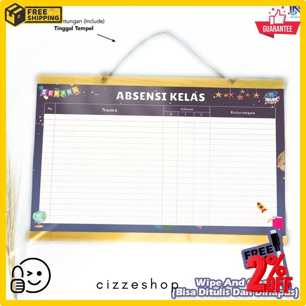

Rha Gallery Planner Sekolah Absensi Kelas Siswa Astronout Wipe And Clean List Jadwal Tulis 32X48 Cm Terlaris! Produk Ini Banyak Dicari
