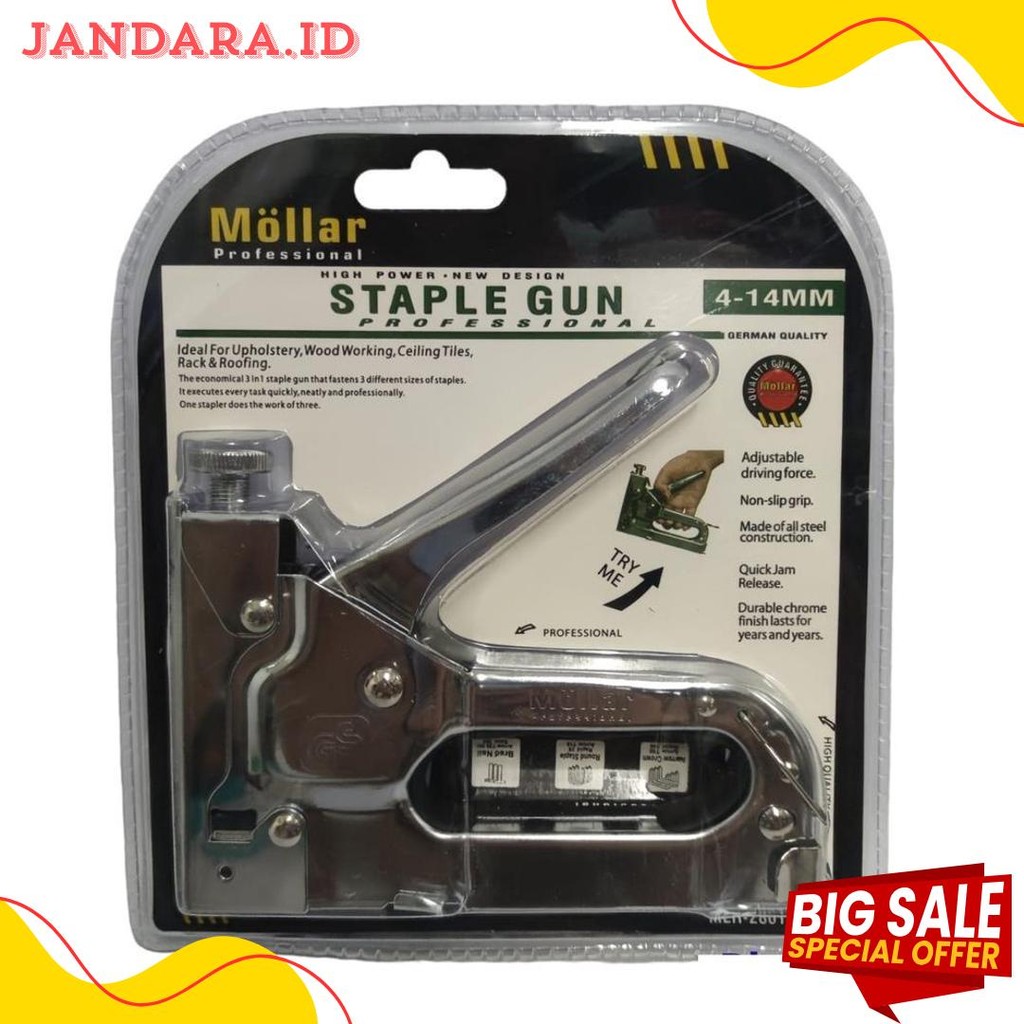 

Gun Tacker Alat Staples Dan Paku Tembak 3In1 / Staple Gun Mollar 4-14Mm / Stapler Tembak Manual Diskon Setengah Harga