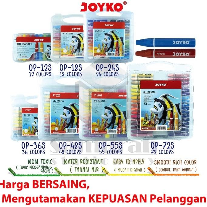 

Baru Crayon Joyko 72 Warna Neon / Oil Pastel Op-72S / Krayon Minyak 72W Premium