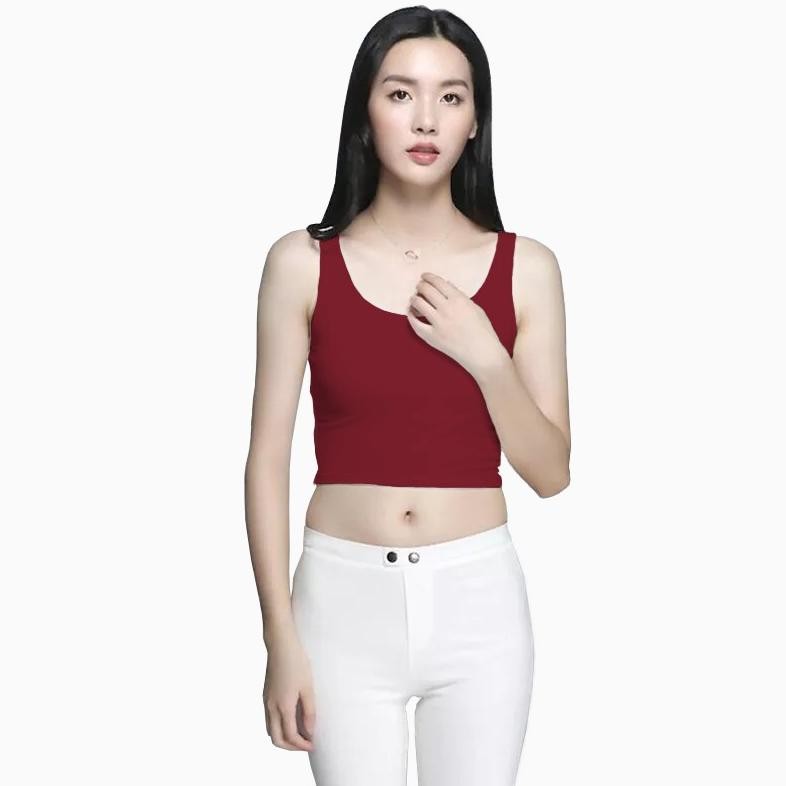 We69 Tanktop Singlet Dalaman Cropped Wanita Gaya Korea - XSHOP Zanna Termurah