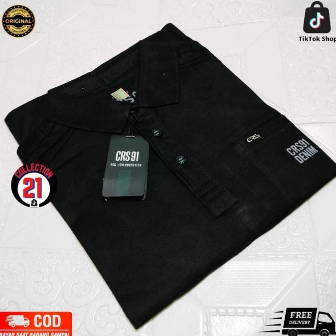 Laris Kaos Crs 91 Kerah Casual Poloshirt Pria Brand Lengan Pendek Sampai Ukuran Xxl