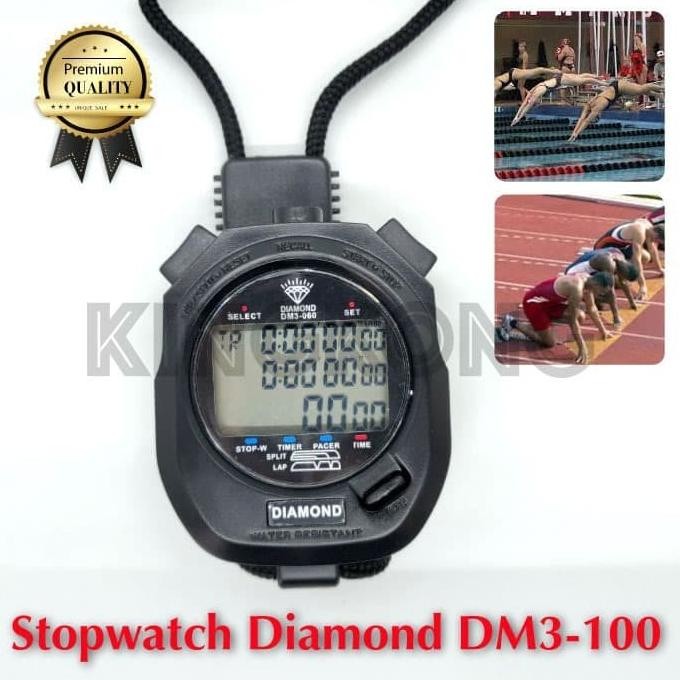 Stopwatch Diamond Original 60 Memory Digital Olahraga