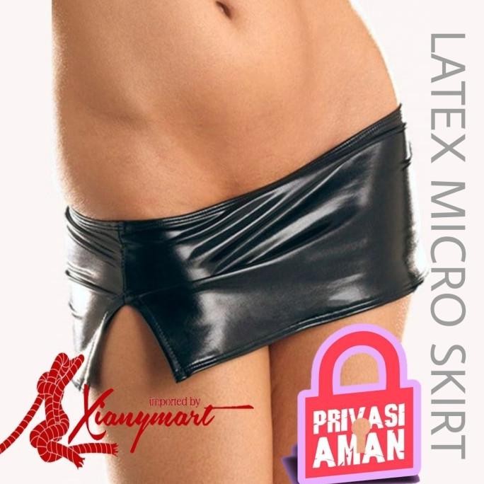 Murah Length 6Inch Micro Skirt Latex  Rok Super Mini