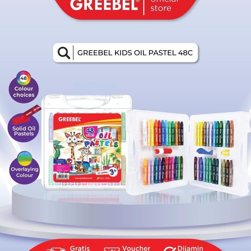 

Crayon Greebel 48 Warna / Oil Pastel Greebel 48 Warna Non Toxic