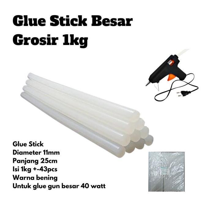 Promo Glue Stick Besar Grosir 1kg Isi Lem Bakar Tembak Refill diameter 11 mm COD