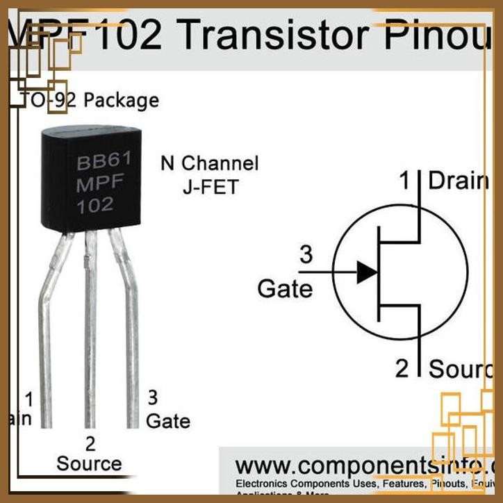 [JWE] MPF102 MP F102 MPF 102 N-CHANNEL RF AMPLIFIER JFET TRANSISTOR