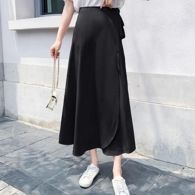 Promo Rok Tali Lilit Panjang Korea Style - Rok Wanita Muslim - Skirt Casual