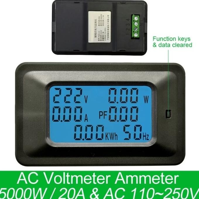 =====] power meter digital 20A 5KW ammeter voltmeter wattmeter multimeter5in1