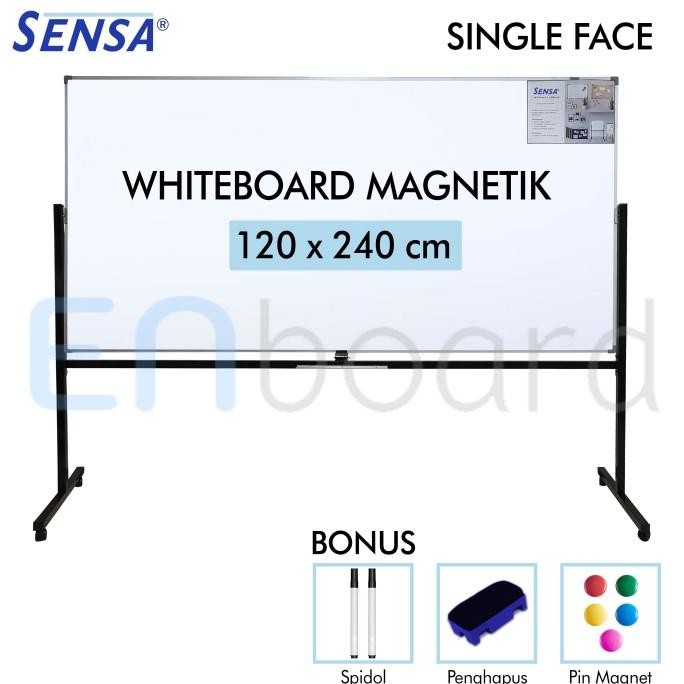 

NEW Papan Tulis Whiteboard Standing Magnet Single Face Sensa 120 x 240 cm
