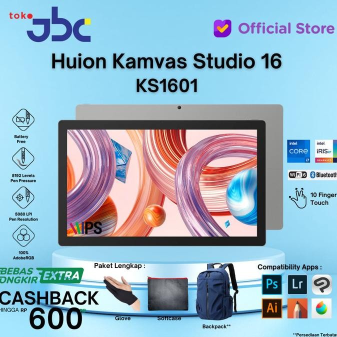 Huion Kamvas Studio 16 Resmi 1 Tahun New Stok