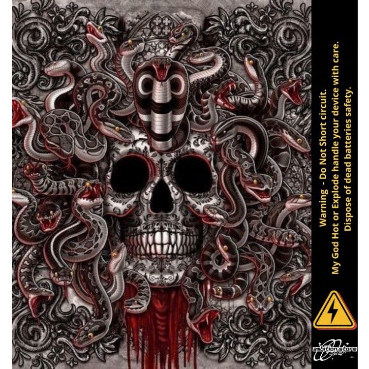 

*PromoGet2* Ambitionstore Stiker Wrap Baterai 18650 Skulls Series Pelindung Dan Penghias Untuk Segala Merek 13 Stiker Garskin HP/Case Custom COD