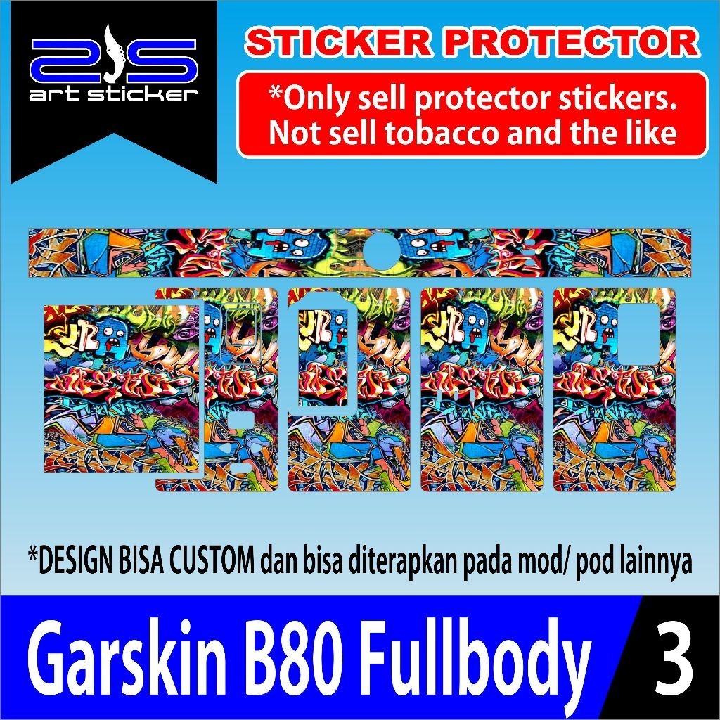 

*PromoGet2* Stiker B80 A1o Vinil Dan Hologram Doodle Grafity Stiker Garskin HP/Case Custom COD