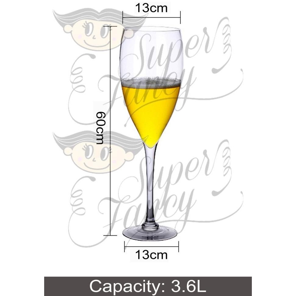 Jumbo big glass wine champagne gelas kaca tinggi party pesta h24