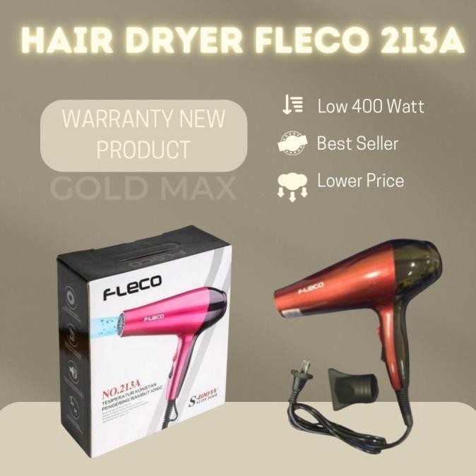 TERBARU - HAIR DRYER PENGERING RAMBUT LOW WATT FLECO HAIRDRYER 400WATT