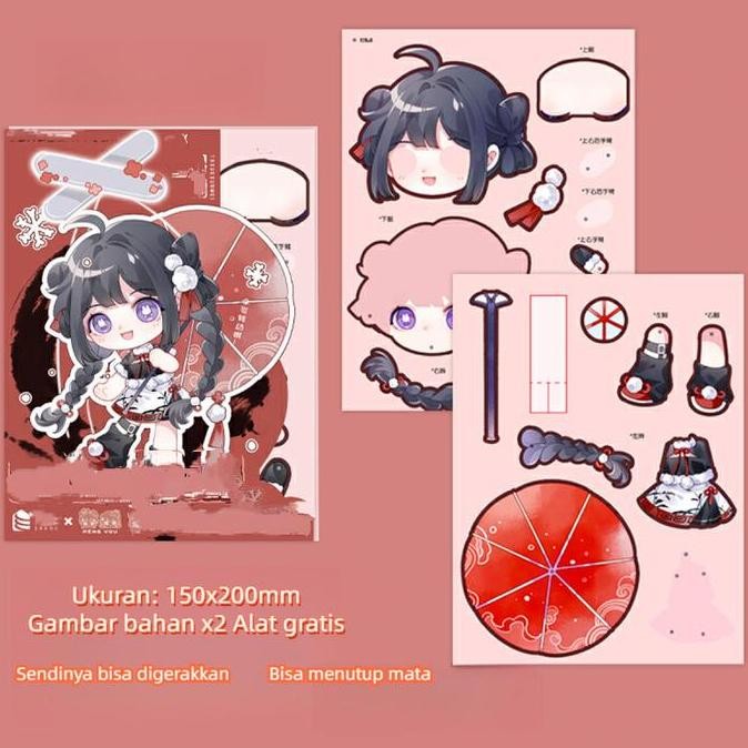 Promo [Hadiah lebaran]Tidak perlu memotong Deco buku paper doll murah Mainan Jadul Bongkar Pasang 3D