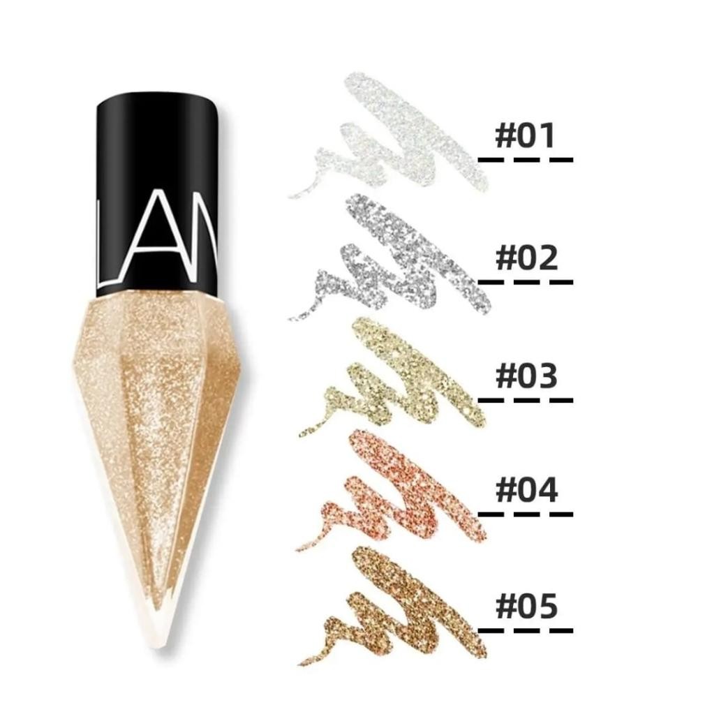 fx-4 Eyeliner Cair Liquid Glitter Berlian 5 Warna, Eyeshadow Mini Tahan Lama Cepat Kering Tahan Air 
