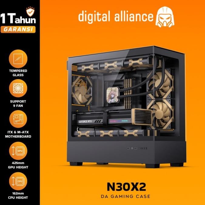 Casing Digital Alliance N30X - Atx Free 3 Fan - Casing Da N30X Atx Gaming Case