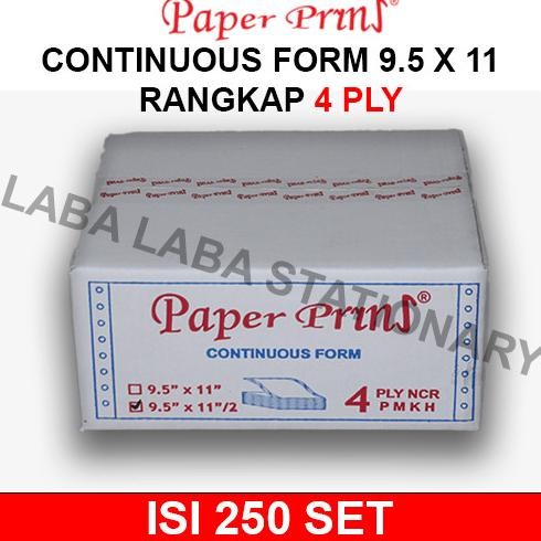 Continuous Form Paper Print 9x11 4 ply