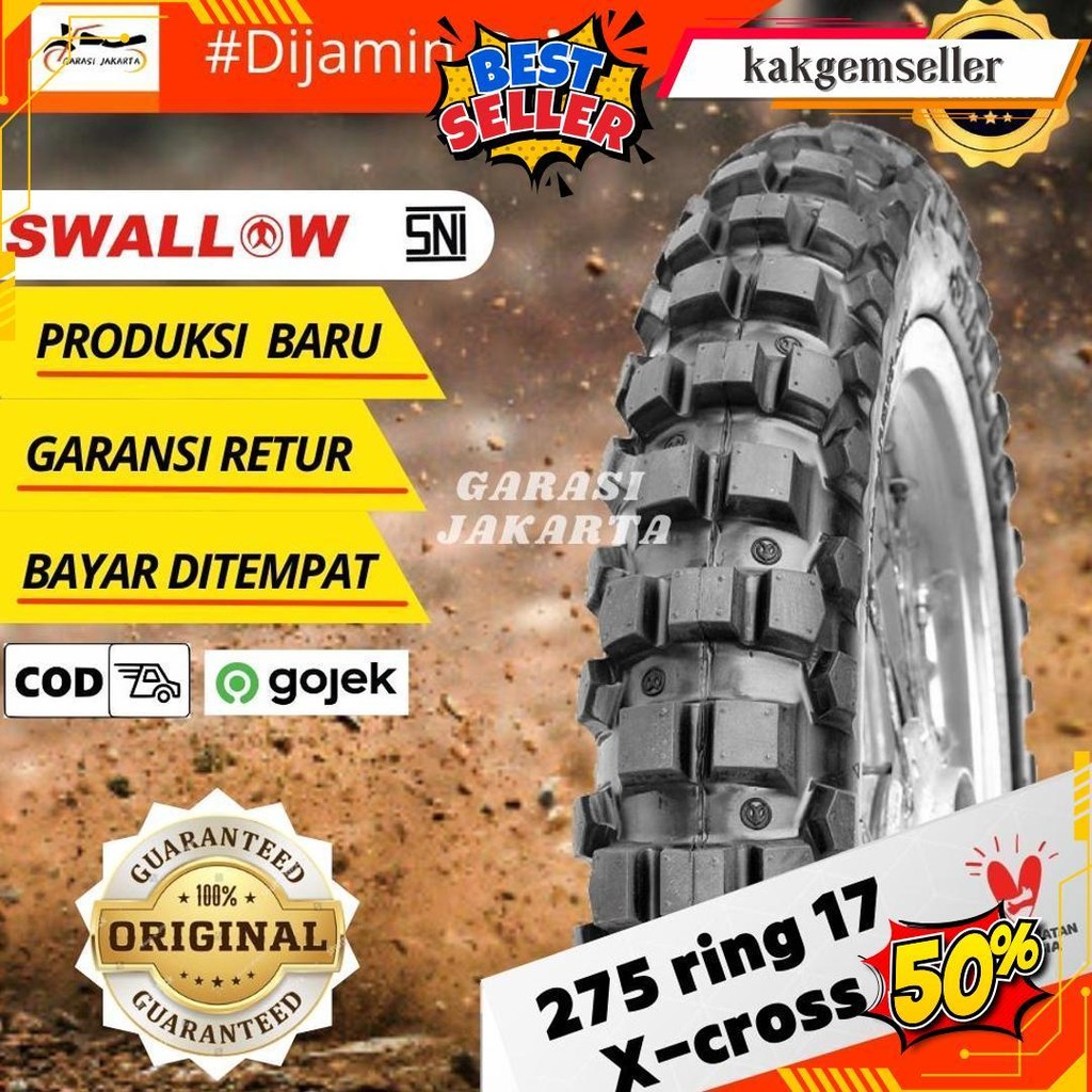 Ban Cross Trail Ring 17 275 Ban Luar Motor Ring 17 275 Ban Swallow Tahu Ring 17 275 Klx Crf Terlaris