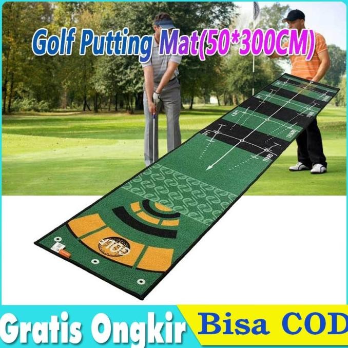 50*300 Cm Karpet Golf Putter Golf Putting Mat Indoor Practice Antislip Co
