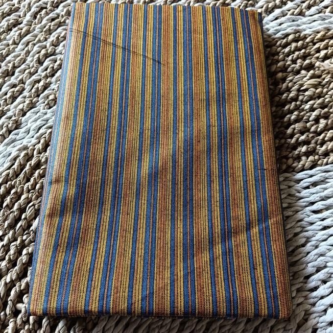 bahan kain tenun lurik kuning salur biru adat jogja solo motif baru [terbaik]