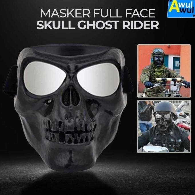 Promo Topeng Masker Motor Tengkorak Ghost Rider Goggle Mask Skull COD