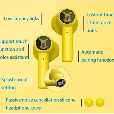 Murah Headset Razer Pikachu Hammerhead X Pokemon Wireless Headset Bluetooth