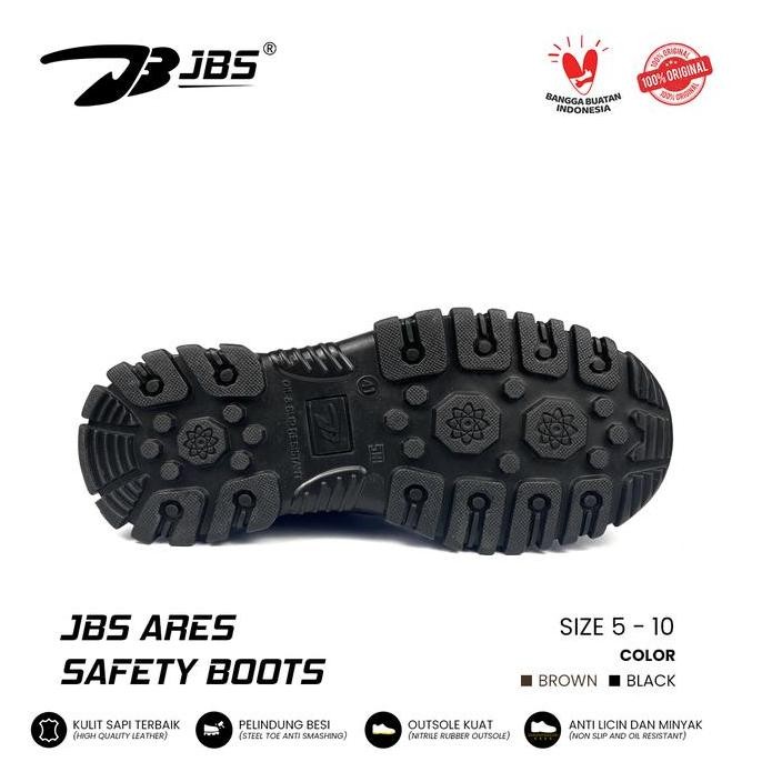 Sepatu Safety Jbs Ares / Sepatu Steel Toe Kulit Hitam Shoes Boots  Pria Tahan Benturan Elegan Sepatu