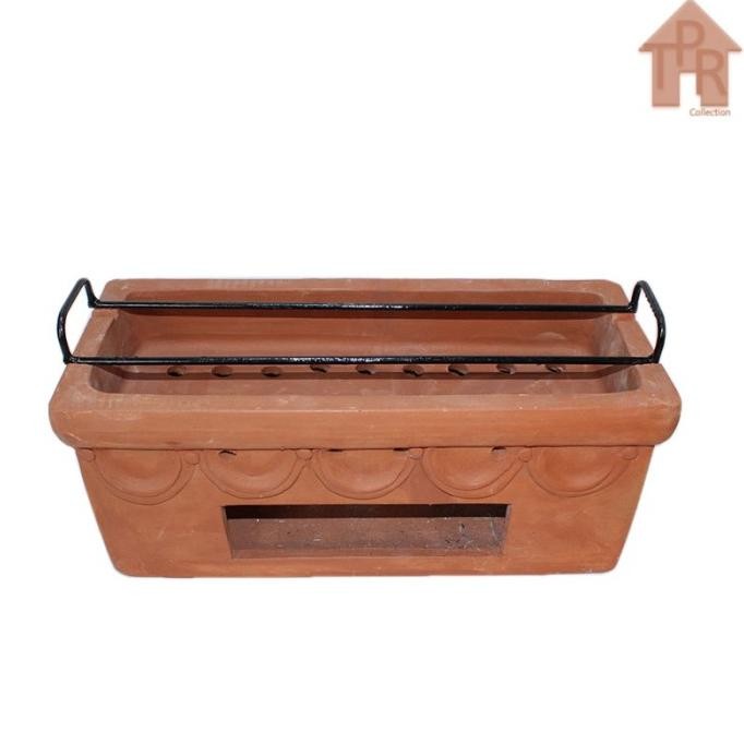 Terakota - anglo tanah liat bakaran sate jumbo L + krat kayu murah