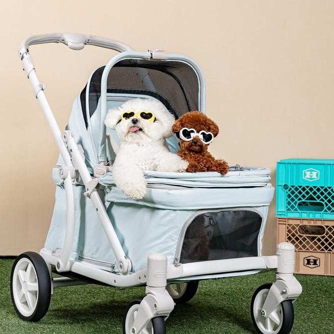 Pompolarr Pet Classic Wagon | Stroller Anjing Kucing | Stroller Anjing Besar | Low Body Stroller | D