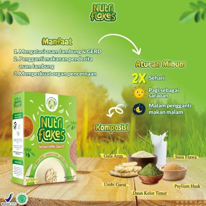 

(Good) nutriflakes sereal umbi garut|sereal atasi asam lambung|