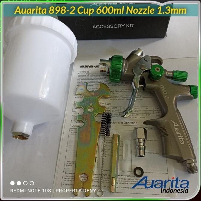 Spray Gun Lvlp Auarita 898-2 Original Cup 600Ml Nozzle 1.3Mm New Stok
