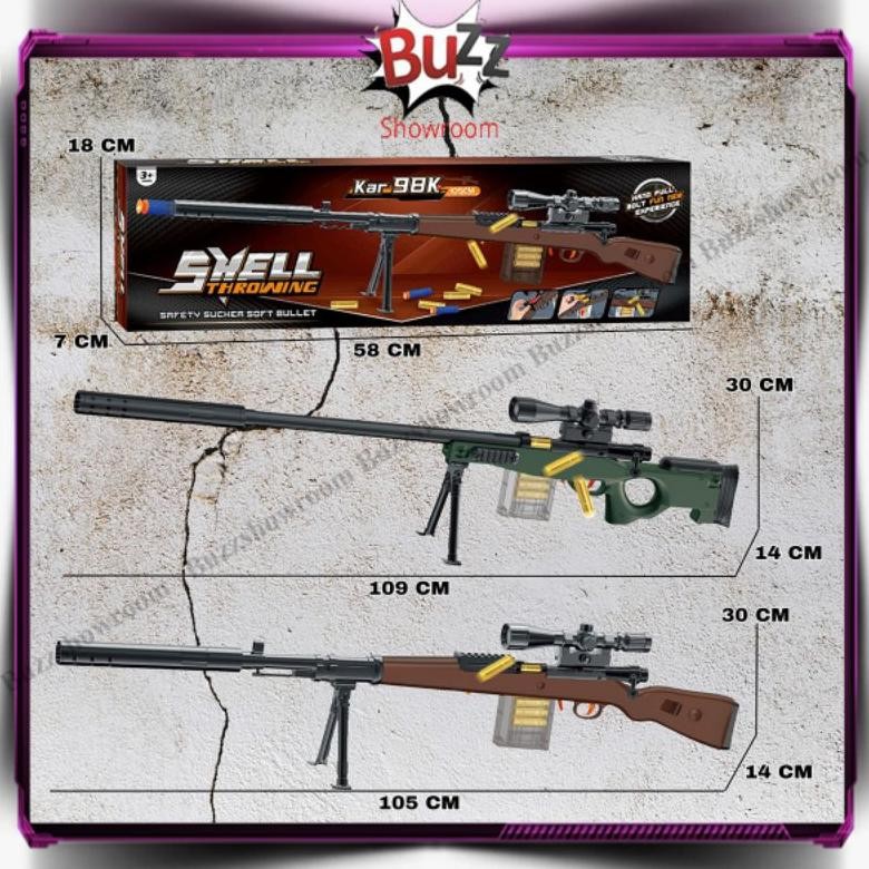 Is75 Tembakan Anak AWM Soft Bullet AWP Mainan Sniper Peluru Busa Gun Viral