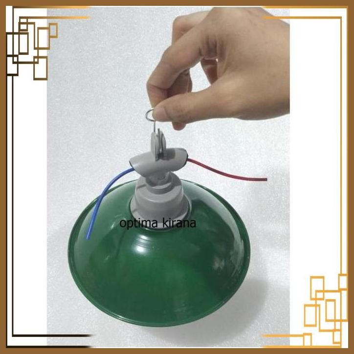 [TPK] Fitting Lampu Jalan Bohlam Bulb LED Gantung Hanging Lamp Outdoor Socket E27 PLUS Kap Topi Tutu