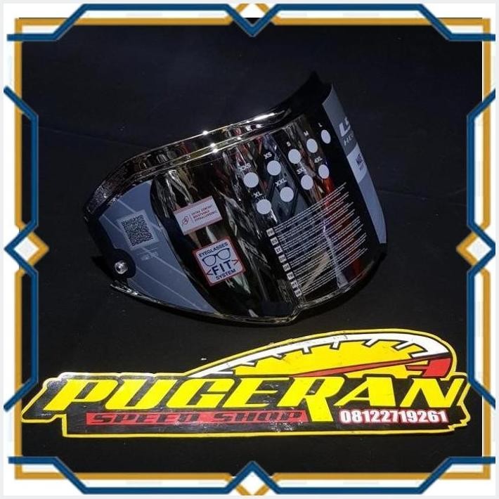 [pug] visor iridium ls2 valiant 2 blue dan silver