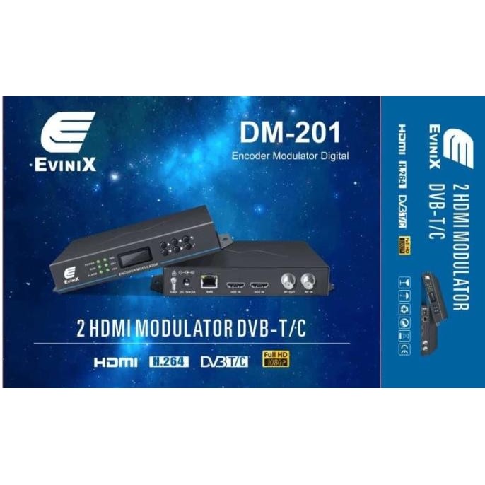 DIGITAL MODULATOR EVINIX 2 CHANNEL DM-201 ENCODER DVB T/C DM-201 KABEL TV