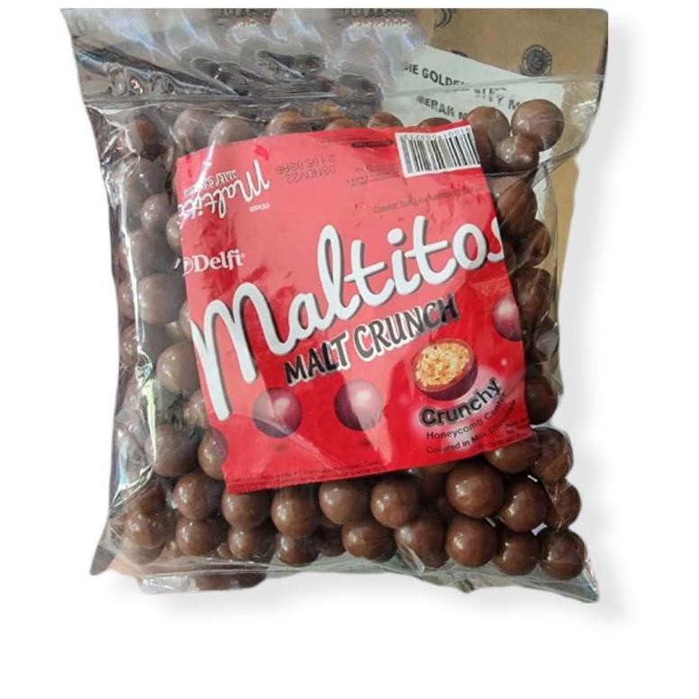 

u-45 coklat kiloan cokelat delfi maltitos isi biscuit crunchy 500gr Berkualitas