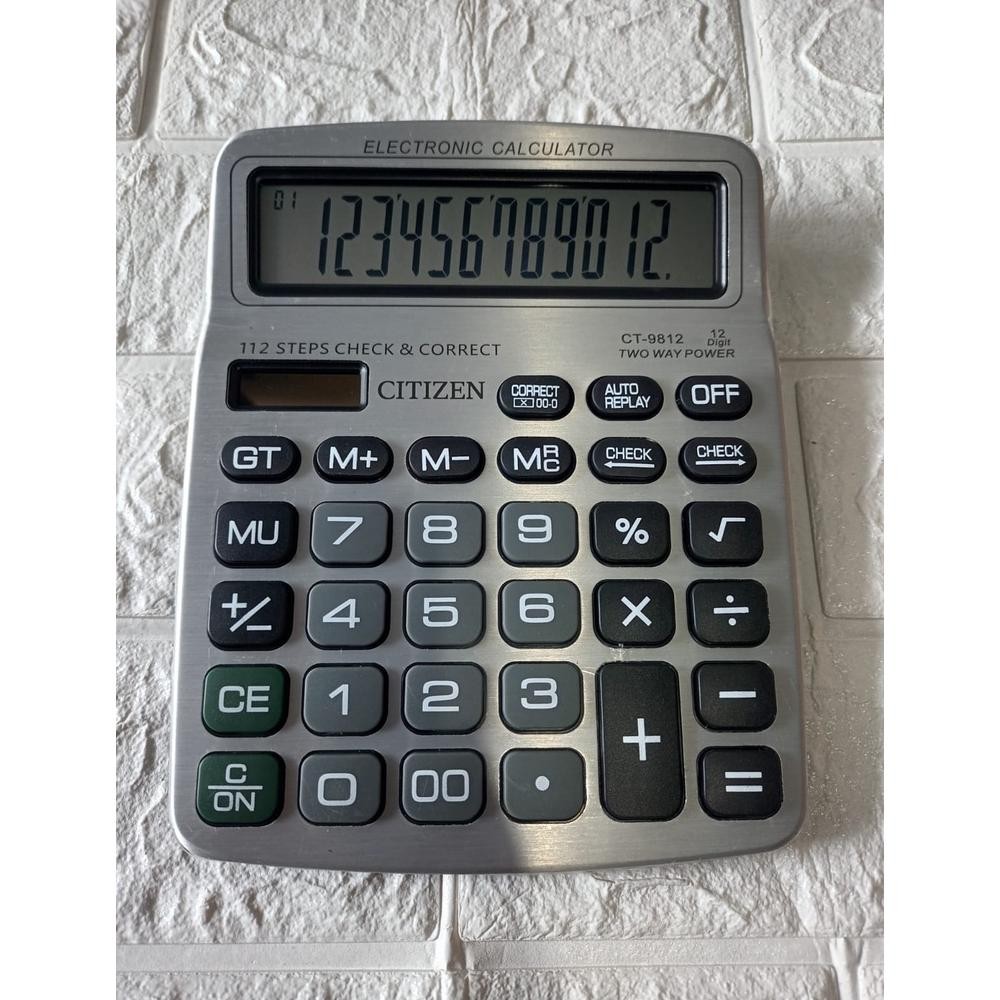 

HRN-813 Citi.Zen CT-9812 Check Correct Kalkulator Cek Ulang 12 Digit LCD Besar CT9812 Berkualitas