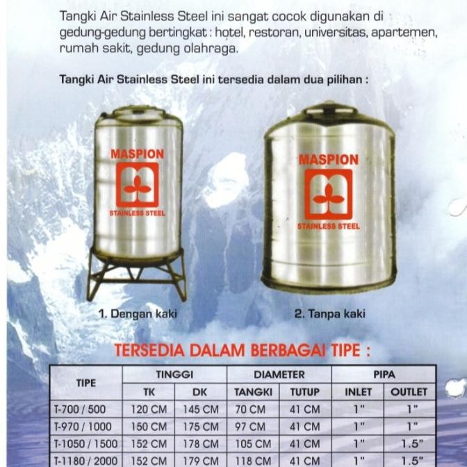 Spesial Tandon / Tangki Air Stainless Steel Maspion - All Variant Medan